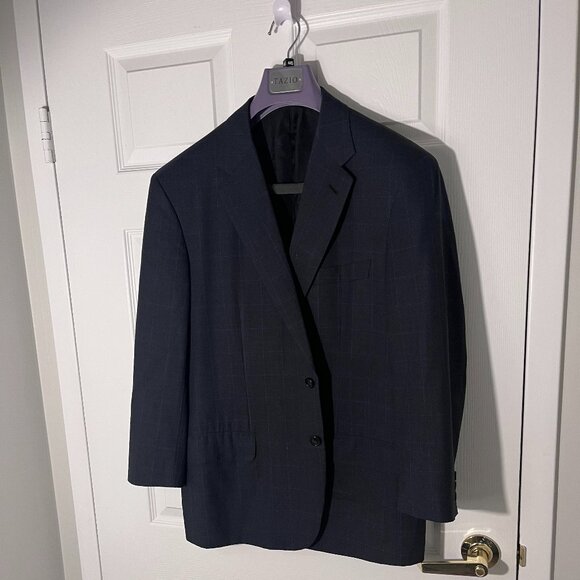 46S Brioni Wool Parlamento Navy Blue Sport Coat - Picture 1 of 6